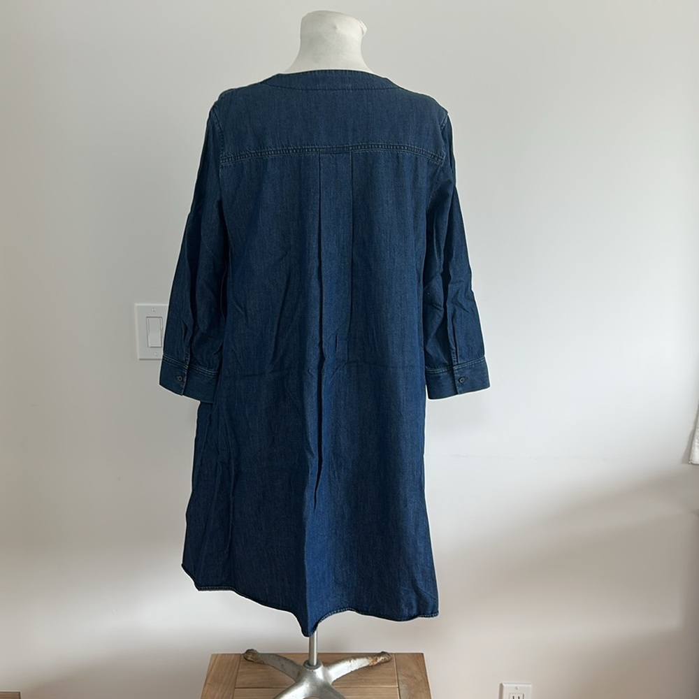 Cos V-Neck Denim Dress 12 - Picture 6 of 7